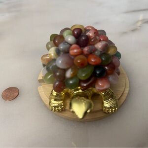 Colorful Gemstone Turtle Figurine